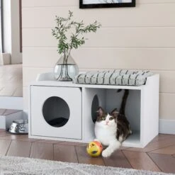 Way Basics Double Hole With 1 Door Cat House, Medium