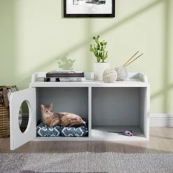 Way Basics Double Hole With 1 Door Cat House, Medium -Cat Pet Supplies 697302 PT2. AC SS1800 V1667947699