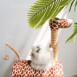 ZEZE Giraffe Tree With Tunnel & Scratcher Cat Furniture, Large -Cat Pet Supplies 700534 PT3. AC SS1800 V1668024632