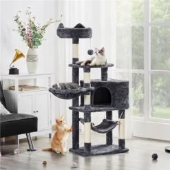 Yaheetech 3-Level Plush Cat Tree, Dark Gray, Medium -Cat Pet Supplies 705022 PT1. AC SS1800 V1668548257