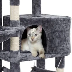 Yaheetech 3-Level Plush Cat Tree, Dark Gray, Medium -Cat Pet Supplies 705022 PT4. AC SS1800 V1668547493