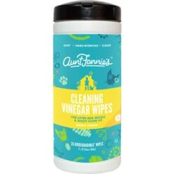 Aunt Fannie's Cleaning Vinegar Bright Lemon Scented Cat Wipes, 35 Count