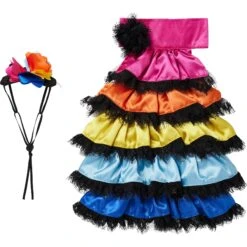 Frisco Ruffle Party Dog & Cat Dress + Headpiece -Cat Pet Supplies 707350 PT4. AC SS1800 V1689350668