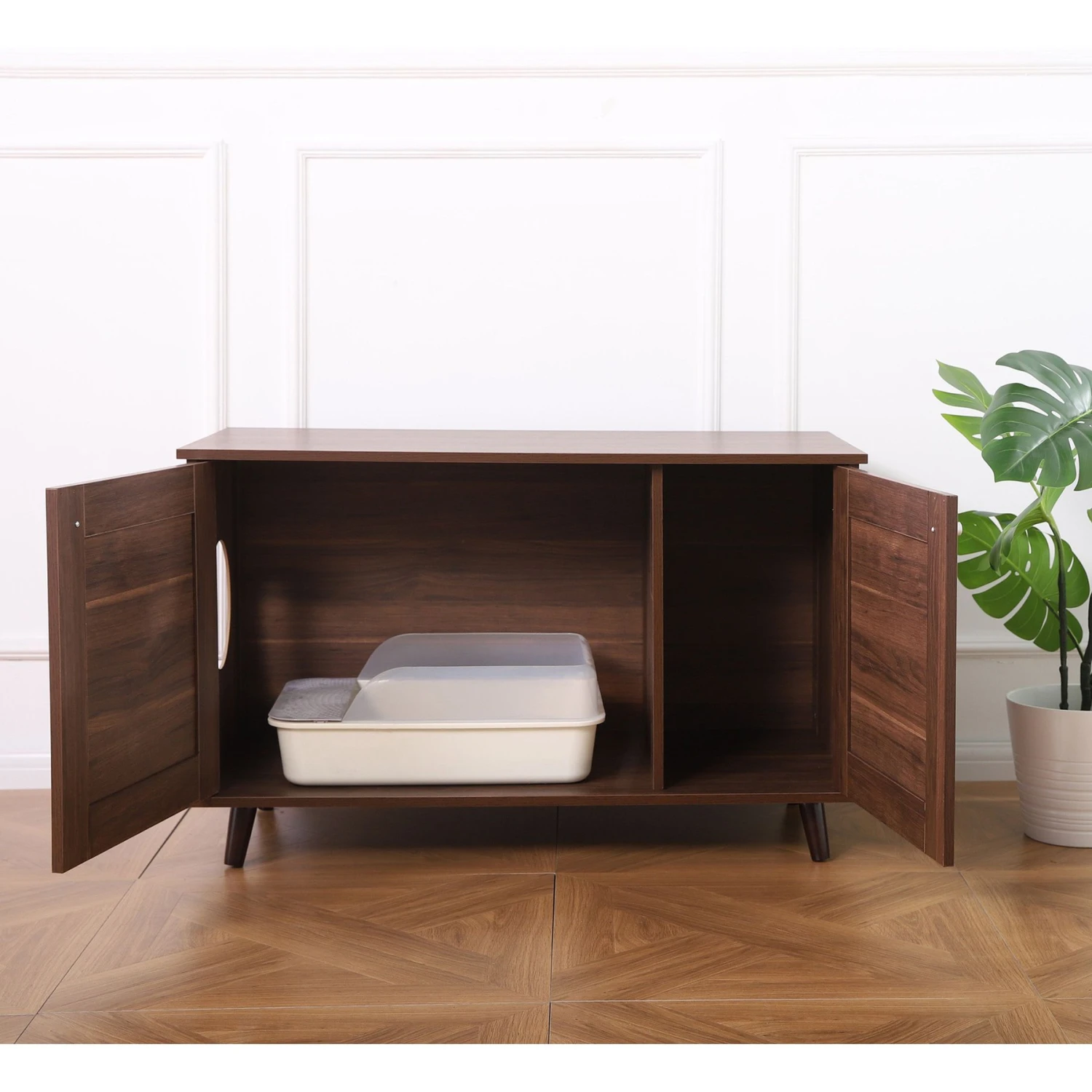 Sam's Pets Becky Box Enclosure End Table Cat Litter, Brown, Medium 6 Sam's Pets Becky Box Enclosure End Table Cat Litter, Brown, Medium - Image 4