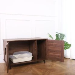 Sam's Pets Becky Box Enclosure End Table Cat Litter, Brown, Medium 14 Sam's Pets Becky Box Enclosure End Table Cat Litter, Brown, Medium -Cat Pet Supplies 713035 PT4. AC SS1800 V1669239519