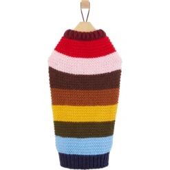 Frisco Chunky Knit Multi-Stripe Dog & Cat Sweater -Cat Pet Supplies 718662 PT3. AC SS1800 V1692977992