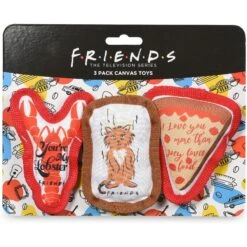 Fetch For Pets Friends Pizza, Cat, Lobster Canvas Toy Plush Cat Toy With Catnip, 3 Count