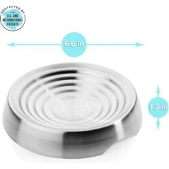 CatGuru Round Stainless Steel Cat & Dog Food Dish, 2 Count -Cat Pet Supplies 730894 PT3. AC SS1800 V1673016173