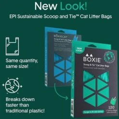 Boxiecat Scoop & Tie Cat Litter Waste Bag, 120 Count -Cat Pet Supplies 732278 PT3. AC SS1800 V1673451935