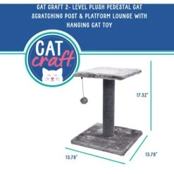 Cat Craft 2 Tier Plush Pedestal Cat Scratching Post & Platform Lounge With Hanging Cat Toy, Grey 11 Cat Craft 2 Tier Plush Pedestal Cat Scratching Post & Platform Lounge With Hanging Cat Toy, Grey -Cat Pet Supplies 744686 PT2. AC SS1800 V1689974908