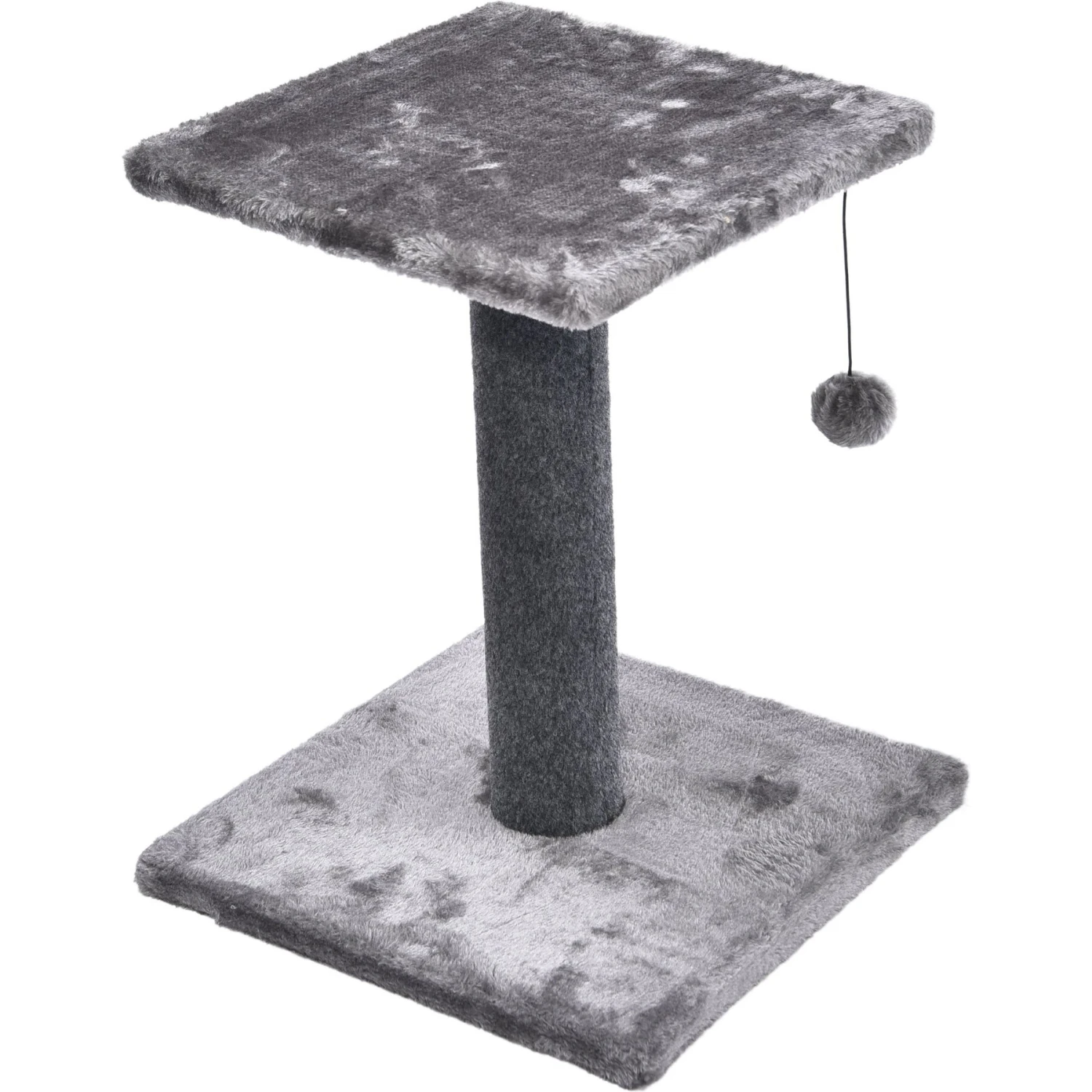 Cat Craft 2 Tier Plush Pedestal Cat Scratching Post & Platform Lounge With Hanging Cat Toy, Grey 8 Cat Craft 2 Tier Plush Pedestal Cat Scratching Post & Platform Lounge With Hanging Cat Toy, Grey - Image 6