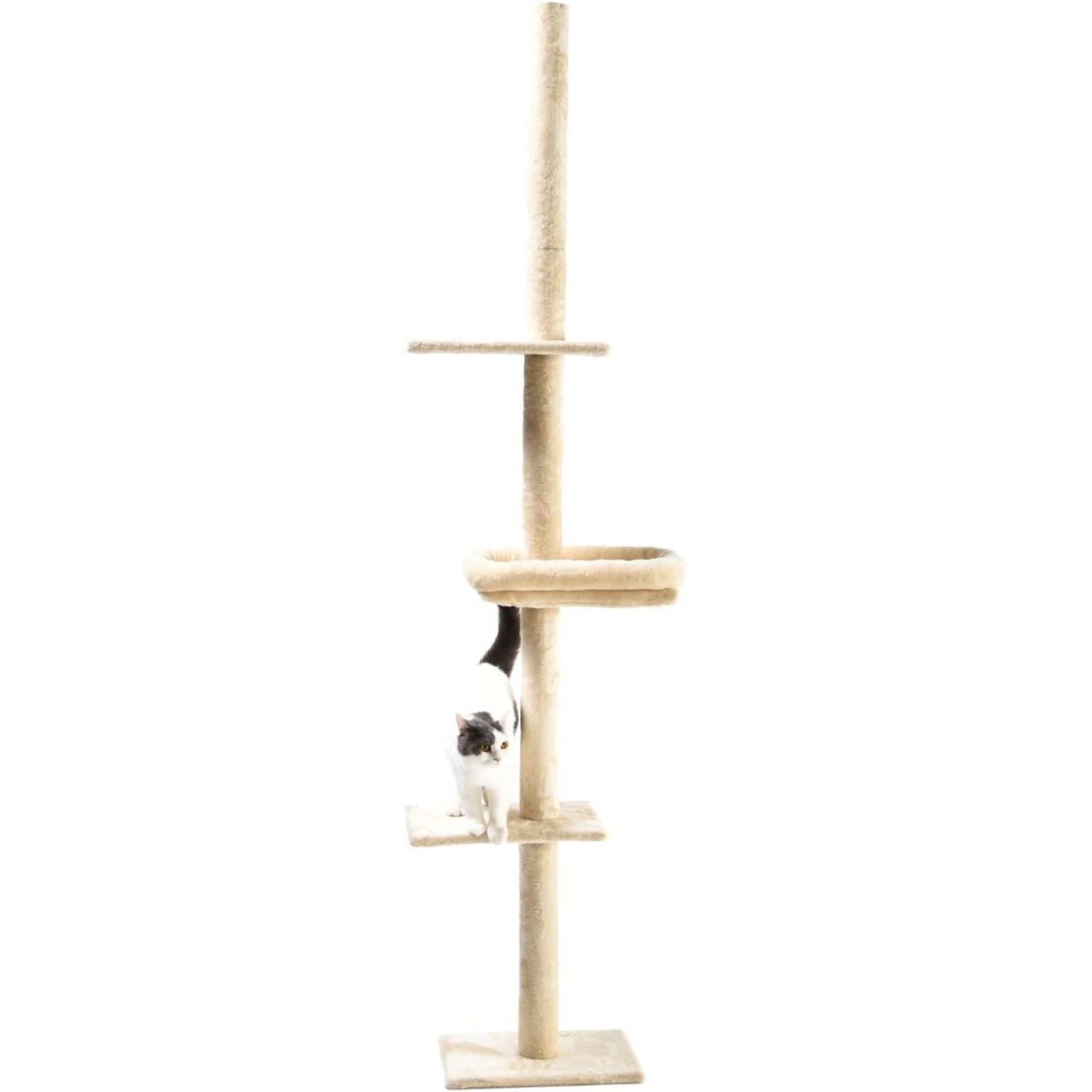 Cat Craft 4-Level Adjustable Climbing & Perch Cat Tree With Bolstered Cat Bed, Cream, X-Large 9 Cat Craft 4-Level Adjustable Climbing & Perch Cat Tree With Bolstered Cat Bed, Cream, X-Large - Image 7