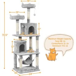 Yaheetech 70.5-inch Multi Level Sisal Cat Tree -Cat Pet Supplies 746934 PT2. AC SS1800 V1671647325