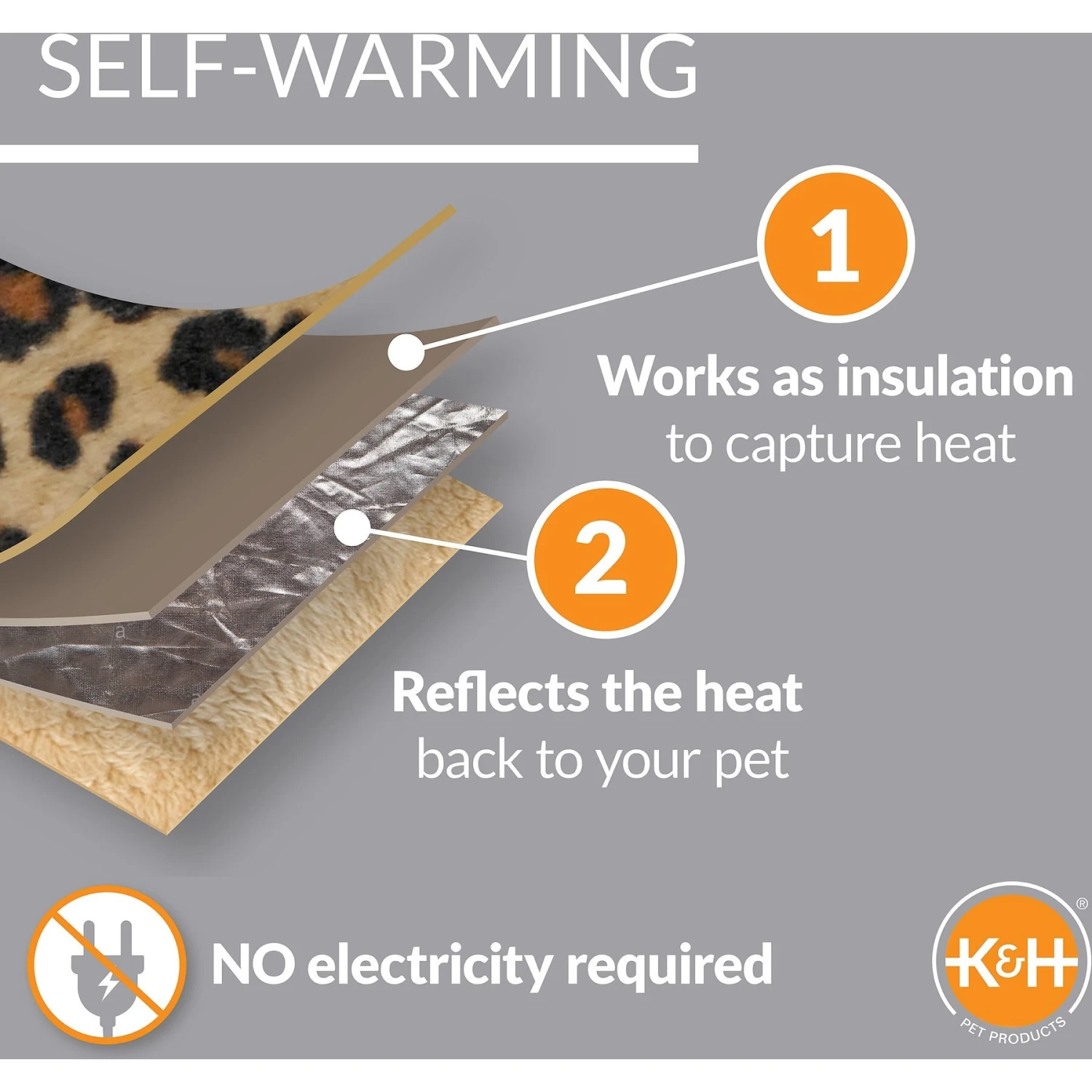 K&H Pet Products Self-Warming Cat Sack Covered Bag Warming Cat Bed, Leopard 5 K&H Pet Products Self-Warming Cat Sack Covered Bag Warming Cat Bed, Leopard - Image 3