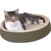 K&H Pet Products Thermo-Kitty Cuddle Up Indoor Heated Bolster Cat Bed, Mocha -Cat Pet Supplies 75128 MAIN. AC SS1800 V1474468648
