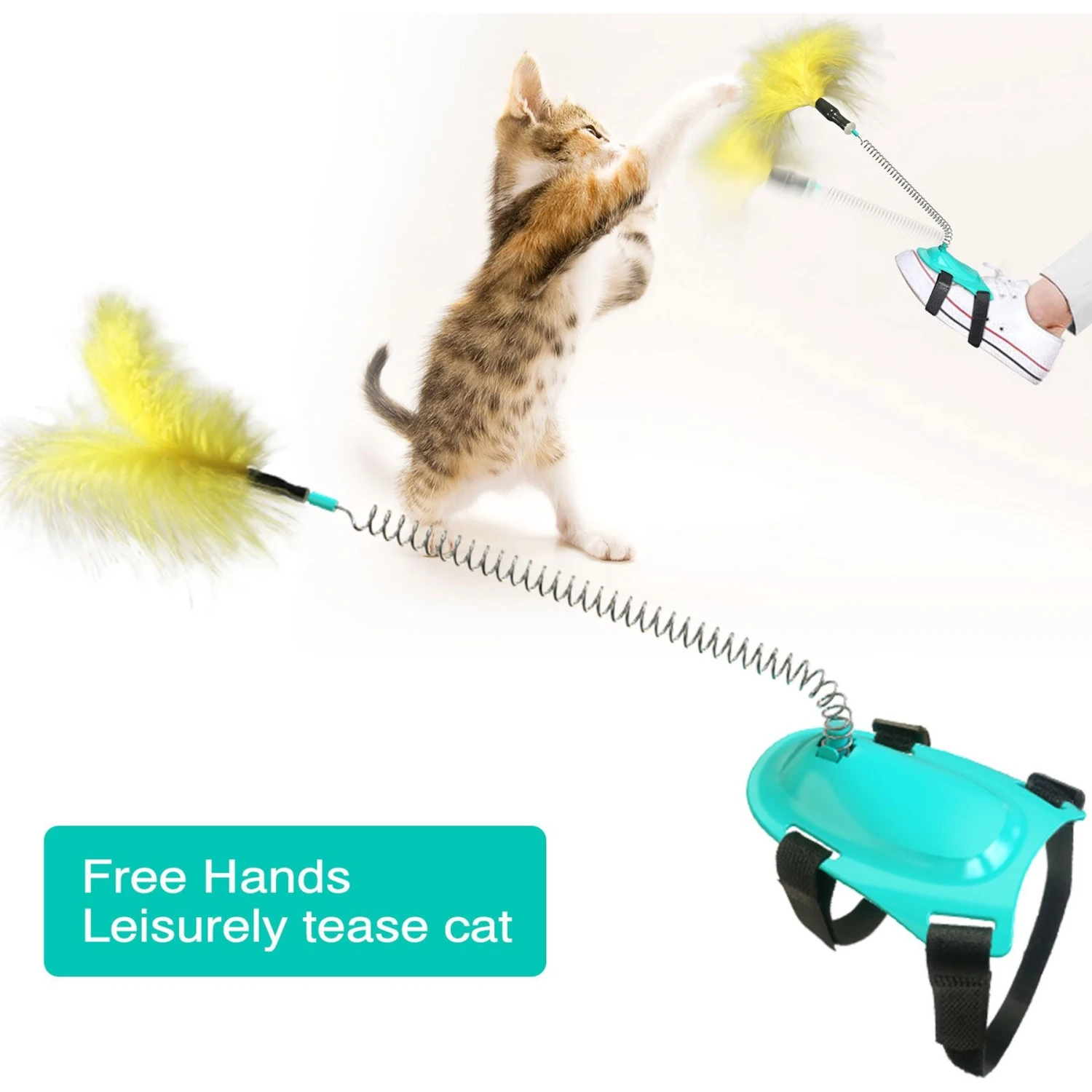 EYS Handsfree Teaser Wand Cat Toy, Blue 7 EYS Handsfree Teaser Wand Cat Toy, Blue - Image 5