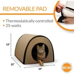 K&H Pet Products Thermo Mod Cat Shelter Weatherproof Outdoor Heated Cat House -Cat Pet Supplies 78552 PT1. AC SS1800 V1613068655