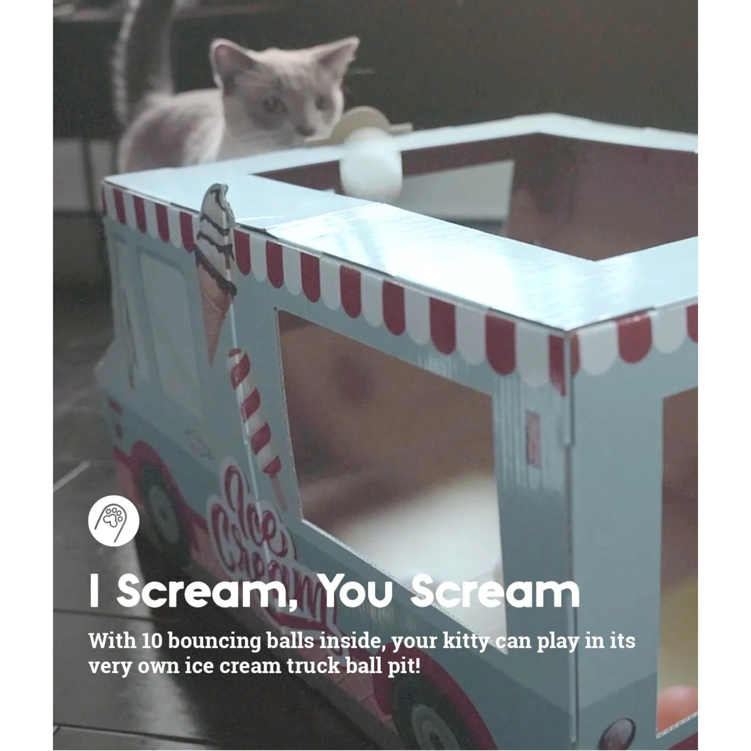 Catstages Kitty Cat Play Condo Ice Cream Truck Cat Toy, Mint 4 Catstages Kitty Cat Play Condo Ice Cream Truck Cat Toy, Mint - Image 2