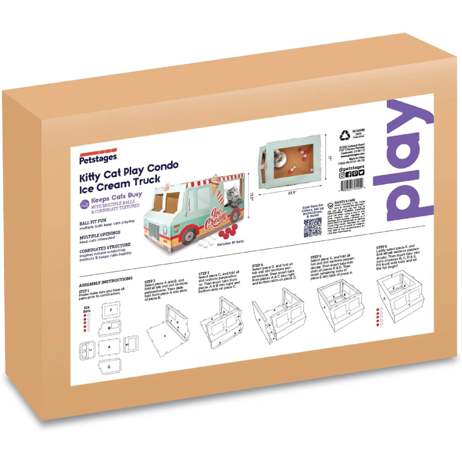 Catstages Kitty Cat Play Condo Ice Cream Truck Cat Toy, Mint 8 Catstages Kitty Cat Play Condo Ice Cream Truck Cat Toy, Mint - Image 6