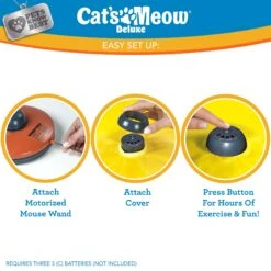 Cat's Meow Motorized Chaser Cat Toy 12 Cat's Meow Motorized Chaser Cat Toy -Cat Pet Supplies 804382 PT3. AC SS1800 V1678741862