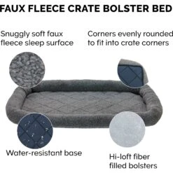 FurHaven Faux Wool Crate Bolster Cat & Dog Bed -Cat Pet Supplies 804574 PT6. AC SS1800 V1683049670