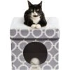 Friends Forever Taylor Collapsible Cube Cat House & Ottoman, Grey -Cat Pet Supplies 851550 MAIN. AC SS1800 V1683835868