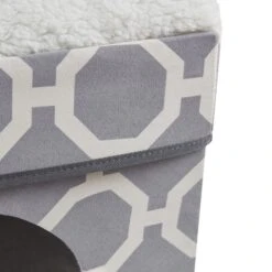 Friends Forever Taylor Collapsible Cube Cat House & Ottoman, Grey -Cat Pet Supplies 851550 PT4. AC SS1800 V1683837065