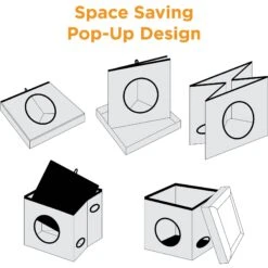 Friends Forever Taylor Collapsible Cube Cat House & Ottoman, Grey -Cat Pet Supplies 851550 PT8. AC SS1800 V1683836587