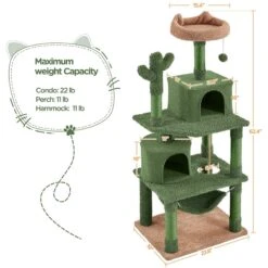 Yaheetech 62.5-in Cactus Cat Tree, Medium, Green & Brown -Cat Pet Supplies 871822 PT2. AC SS1800 V1688738709