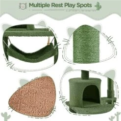 Yaheetech 62.5-in Cactus Cat Tree, Medium, Green & Brown -Cat Pet Supplies 871822 PT4. AC SS1800 V1688738707