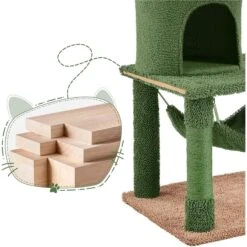 Yaheetech 62.5-in Cactus Cat Tree, Medium, Green & Brown -Cat Pet Supplies 871822 PT7. AC SS1800 V1688738707