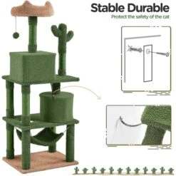 Yaheetech 62.5-in Cactus Cat Tree, Medium, Green & Brown -Cat Pet Supplies 871822 PT8. AC SS1800 V1688738707