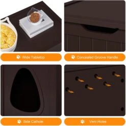 Yaheetech Cat Litter Box Enclosure -Cat Pet Supplies 871886 PT3. AC SS1800 V1686247874