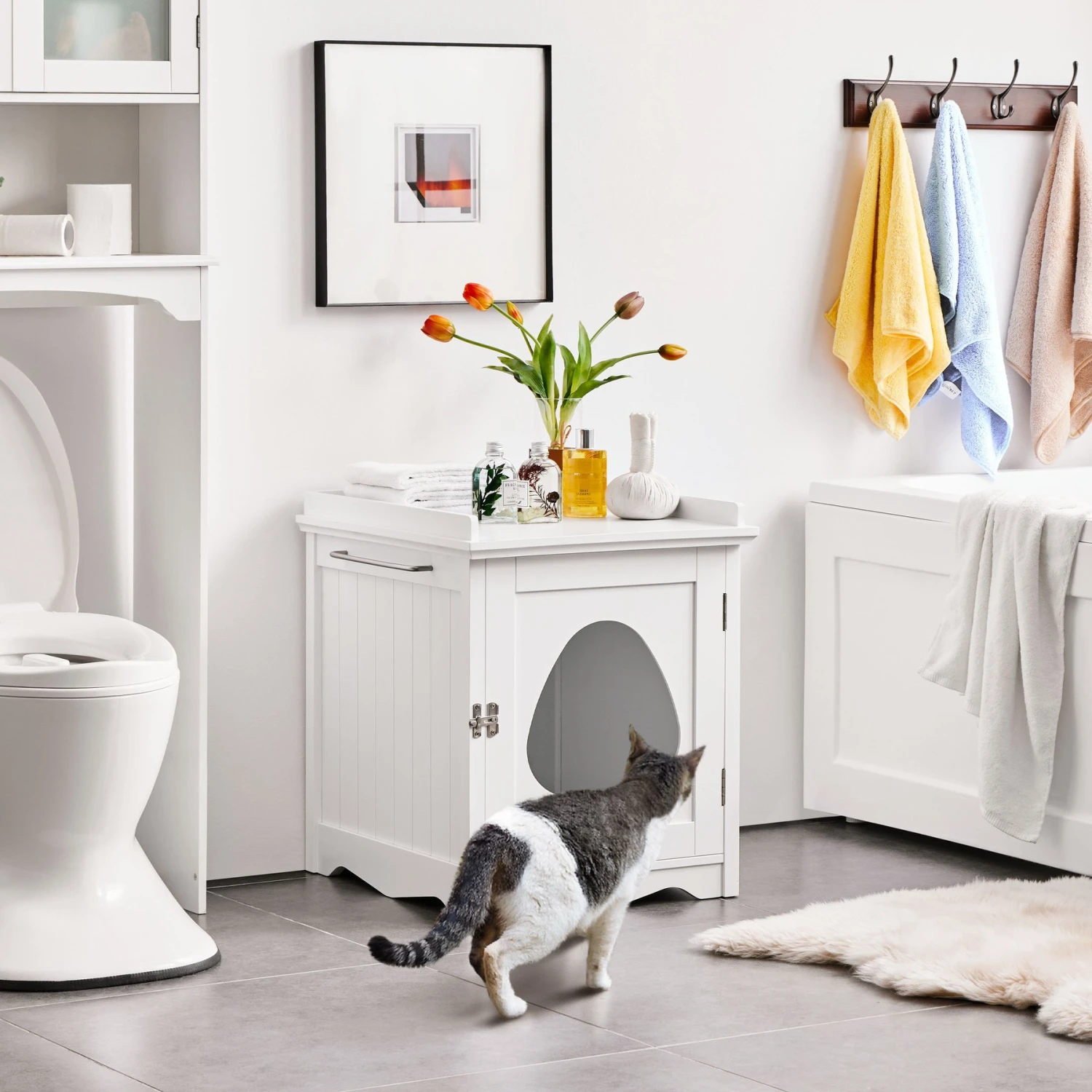 Yaheetech Indoor Cat Litter Box Enclosure 4 Yaheetech Indoor Cat Litter Box Enclosure - Image 2