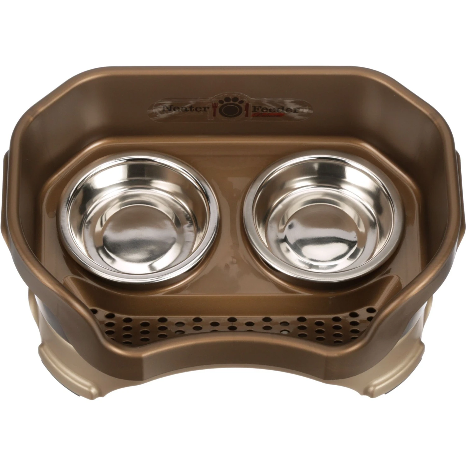 Neater Pets Neater Feeder Deluxe Elevated & Mess-Proof Cat Bowls, Bronze 4 Neater Pets Neater Feeder Deluxe Elevated & Mess-Proof Cat Bowls, Bronze - Image 2