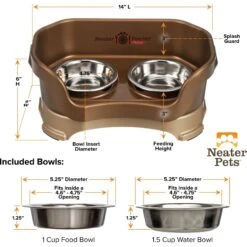 Neater Pets Neater Feeder Deluxe Elevated & Mess-Proof Cat Bowls, Bronze 11 Neater Pets Neater Feeder Deluxe Elevated & Mess-Proof Cat Bowls, Bronze -Cat Pet Supplies 89632 PT2. AC SS1800 V1672862672