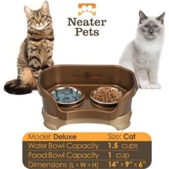 Neater Pets Neater Feeder Deluxe Elevated & Mess-Proof Cat Bowls, Bronze 13 Neater Pets Neater Feeder Deluxe Elevated & Mess-Proof Cat Bowls, Bronze -Cat Pet Supplies 89632 PT6. AC SS1800 V1631156193
