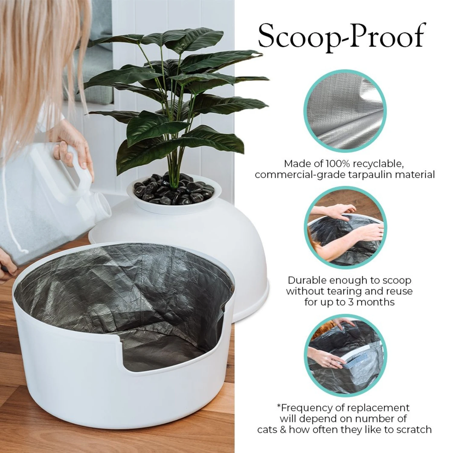 Bundle & Bliss Reusable Cat Litter Liners, 3 Count 7 Bundle & Bliss Reusable Cat Litter Liners, 3 Count - Image 5