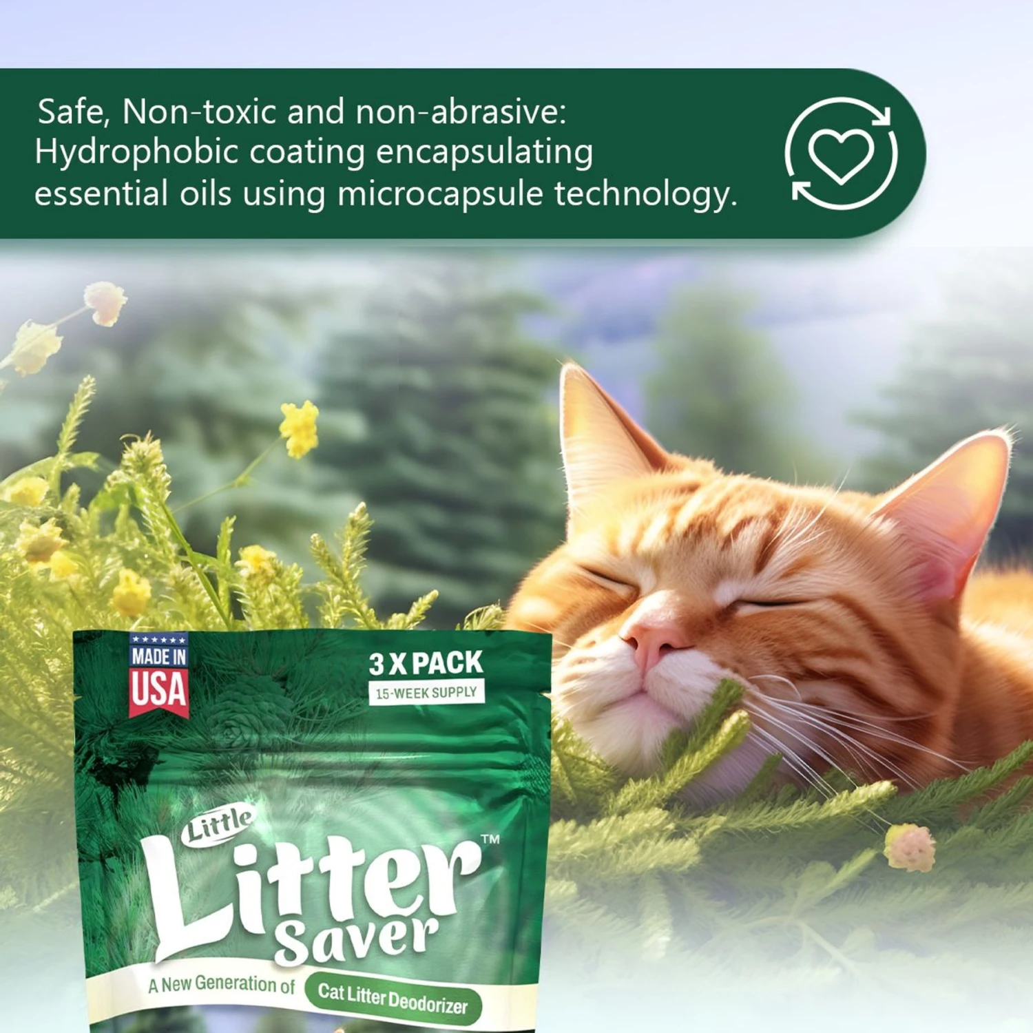 Little Litter Savers Natural Fresh Scent Cedarwood Cat Litter Deodorizer, 1-oz Bag, 3 Count 7 Little Litter Savers Natural Fresh Scent Cedarwood Cat Litter Deodorizer, 1-oz Bag, 3 Count - Image 5