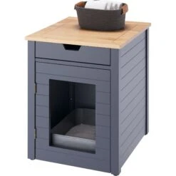 TRINITY 20-in Enclosure End Table With Drawer Cat Litter Box, Dark Grey, Small 13 TRINITY 20-in Enclosure End Table With Drawer Cat Litter Box, Dark Grey, Small -Cat Pet Supplies 943606 PT2. AC SS1800 V1692300285