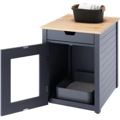 TRINITY 20-in Enclosure End Table With Drawer Cat Litter Box, Dark Grey, Small 14 TRINITY 20-in Enclosure End Table With Drawer Cat Litter Box, Dark Grey, Small -Cat Pet Supplies 943606 PT3. AC SS1800 V1692301056