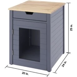 TRINITY 20-in Enclosure End Table With Drawer Cat Litter Box, Dark Grey, Small 16 TRINITY 20-in Enclosure End Table With Drawer Cat Litter Box, Dark Grey, Small -Cat Pet Supplies 943606 PT5. AC SS1800 V1692302979