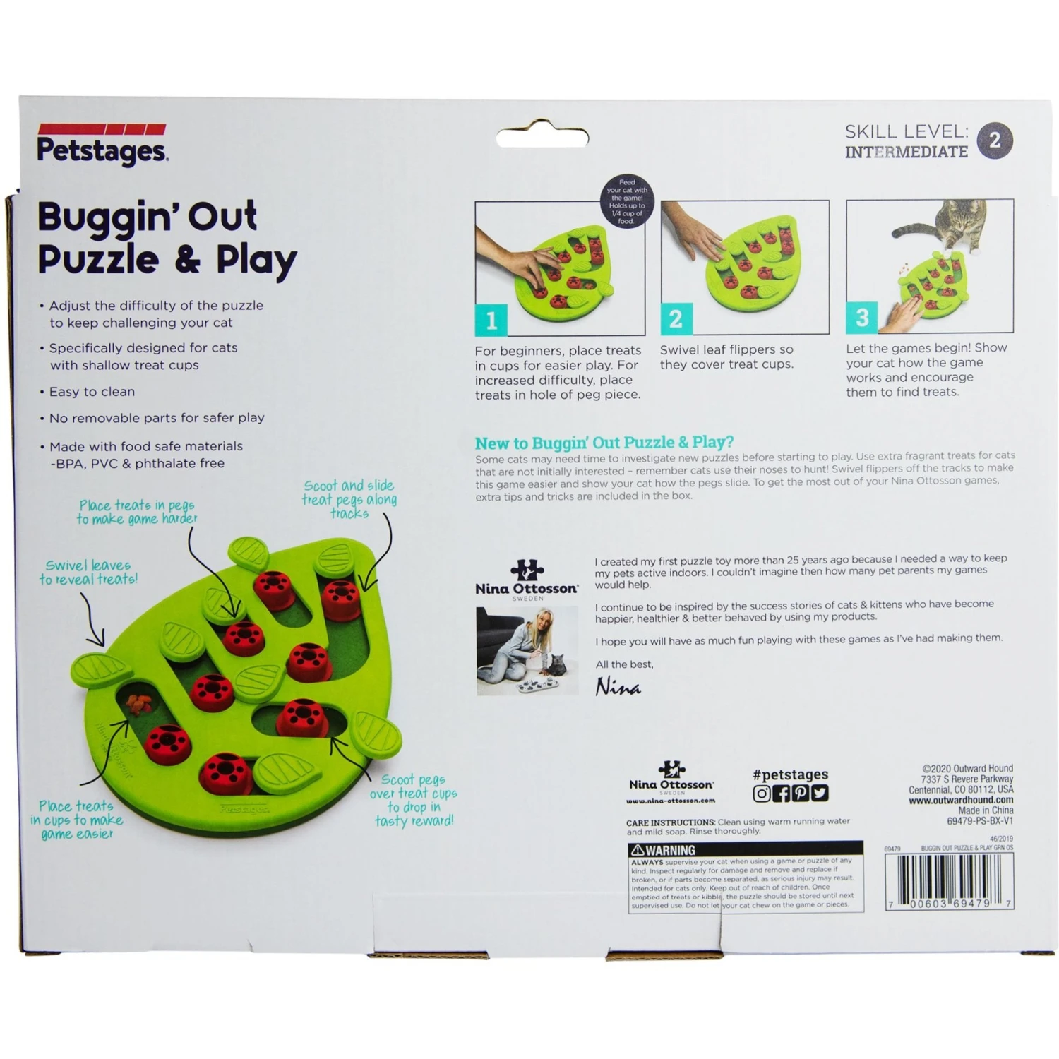 Nina Ottosson By Outward Hound Buggin' Out Puzzle & Play Cat Toy & Doc & Phoebe's Cat Co. Indoor Hunting Cat Feeder Kit 5 Nina Ottosson By Outward Hound Buggin' Out Puzzle & Play Cat Toy & Doc & Phoebe's Cat Co. Indoor Hunting Cat Feeder Kit - Image 3