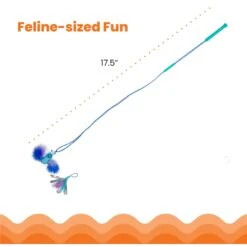 Catstages Tail Teaser Air Prey Play Wand Cat Toy, Blue -Cat Pet Supplies 976214 PT4. AC SS1800 V1696615523