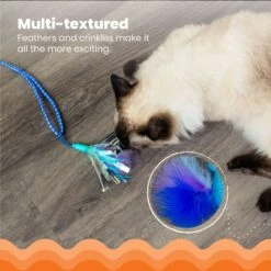 Catstages Tail Teaser Air Prey Play Wand Cat Toy, Blue -Cat Pet Supplies 976214 PT5. AC SS1800 V1696615527